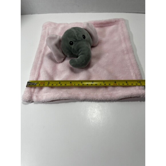 True Baby Gray and Pink Elephant Lovey Baby Security Blanket Plush - Picture 5 of 7